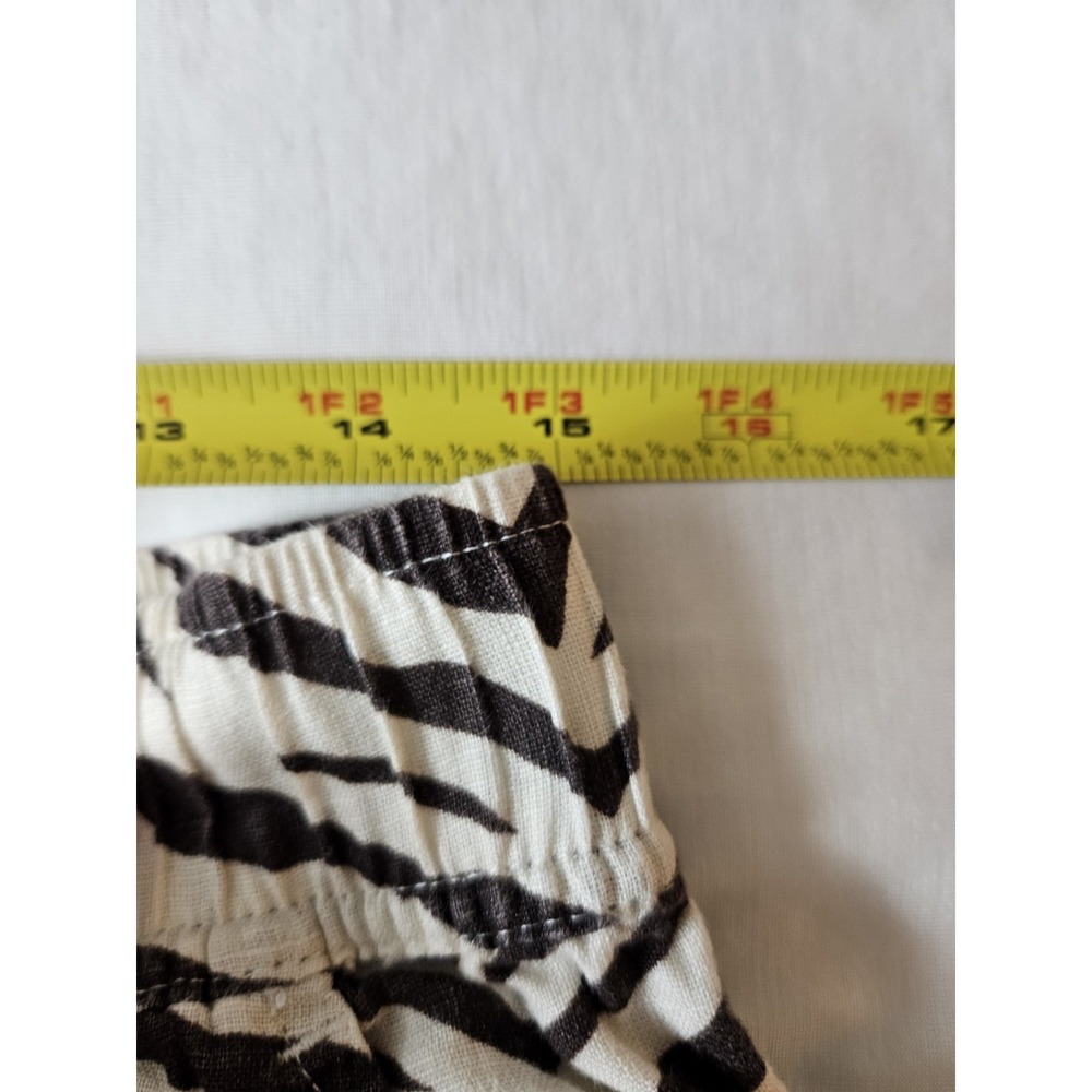 Tahari Brown Striped Zebra Tiger Print Cropped Linen Pants S - Picture 12 of 16